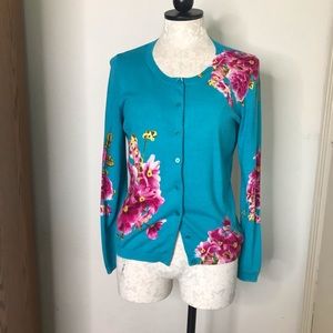 Talbots Lightweight Floral Cardigan size M